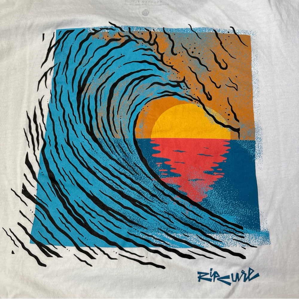 Rip Curl Teal Wave with Sunset Graphic Print
